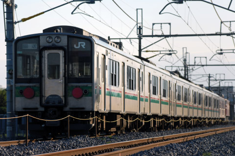 【JR東】701系仙台車6両 配給輸送（2日目）を栗橋～東鷲宮で撮影した写真