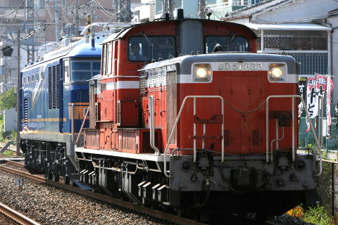 【JR東】EF510-515 甲種輸送を甲南山手駅で撮影した写真