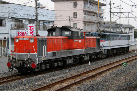 【JR貨】DD51-856 大宮車両所出場を土呂駅で撮影した写真