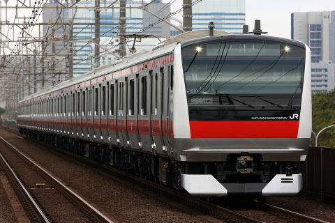 【JR東】E233系5000番台ケヨ501編成 試運転を検見川浜駅で撮影した写真