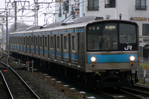 【JR西】205系ヒネＨ404編成　試運転を高槻駅で撮影した写真