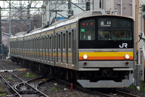 【JR東】205系ナハ13・14・15編成 シングルアームパンタ化を宿河原駅で撮影した写真