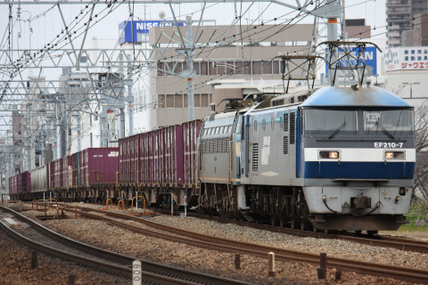 【JR貨】EF66-20[吹]広島車両所へをさくら夙川～芦屋で撮影した写真
