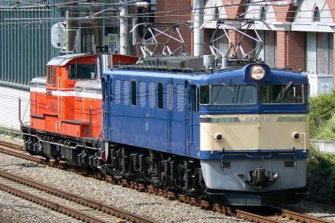 【JR東】EF60-19＋DD51-842 東京総合車両センターへ配給輸送を恵比寿～大崎で撮影した写真