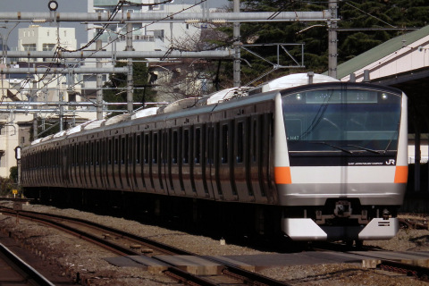 【JR東】E233系トタH47編成 東京総合車両センター入場を原宿駅で撮影した写真