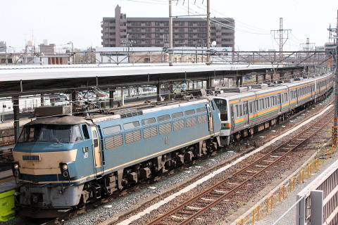 【JR海】213系シンH3＋H4編成 近畿車輌出場甲種を茨木駅で撮影した写真