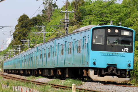 【JR東】201系ケヨ52＋K2編成 廃車回送を鎌取～蘇我間で撮影した写真