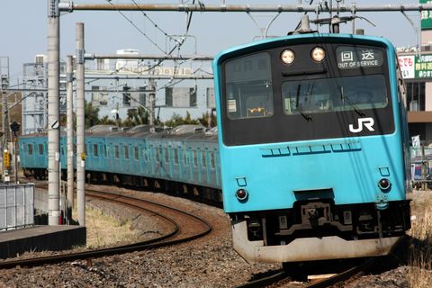 【JR東】201系ケヨ53＋K3編成 廃車回送を蘇我～鎌取間で撮影した写真