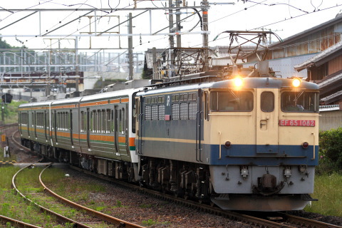 【JR海】213系シンH7・H8編成 甲種輸送を垂井駅で撮影した写真