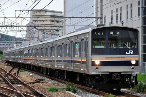【JR西】205系ミハC3編成 本線試運転を高槻駅で撮影した写真