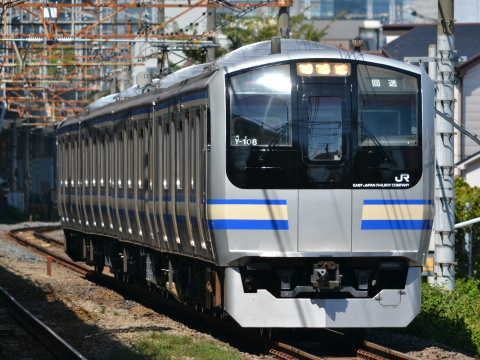 【JR東】E217系クラY108編成 東京総合車両センター出場を西大井駅で撮影した写真