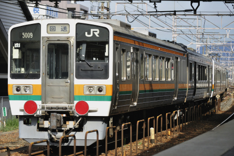 【JR海】213系シンH09＋H10編成 近畿車輌出場を石山駅で撮影した写真