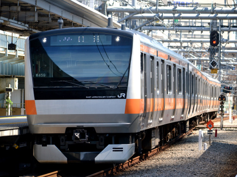 【JR東】E233系トタ青459編成 東京総合車両センター出場を大崎駅で撮影した写真