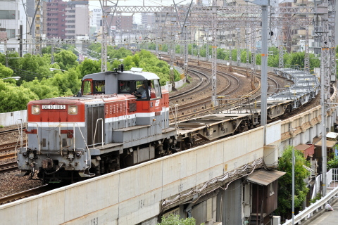 【JR貨】コキ107形 甲種輸送を元町駅付近で撮影した写真
