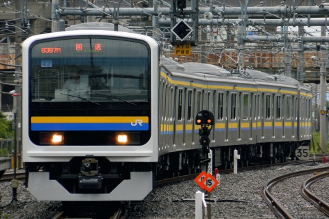 【JR東】209系マリC605編成 東京総合車両センター出場を大崎駅で撮影した写真