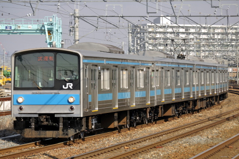 【JR西】205系ヒネH403編成 本線試運転を岸辺駅で撮影した写真