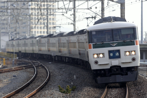 【JR東】185系12両使用 普通伊東行き定期運転終了を国府津駅で撮影した写真