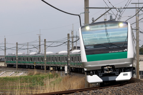 【JR東】E233系ハエ101編成 川越・埼京線内で試運転を指扇～南古谷で撮影した写真