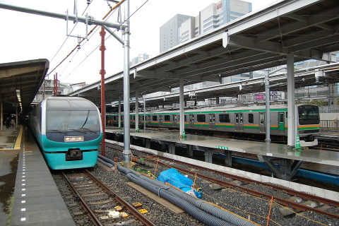 【JR東】JR新橋駅東海道線ホーム拡張工事に伴う行先変更を品川駅で撮影した写真