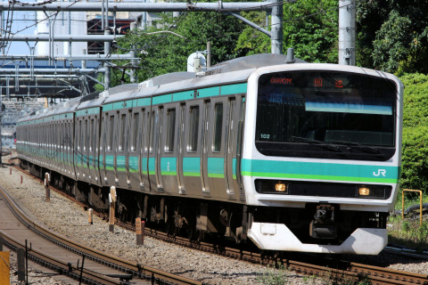 【JR東】E231系マト102編成 東京総合車両センター入場 を目白駅で撮影した写真
