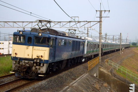【JR東】E233系7000番代ハエ109編成 配給輸送を吉川駅で撮影した写真