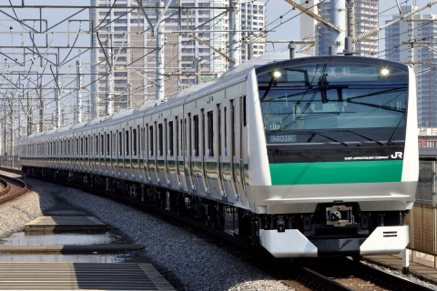 【JR東】E233系7000番代ハエ109編成 試運転を中浦和駅で撮影した写真