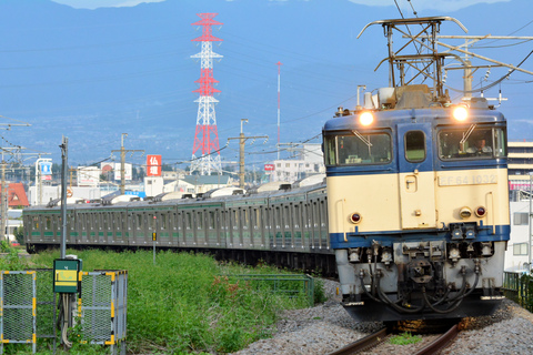【JR東】205系ハエ10編成9両 長野へ配給を竜王～塩崎で撮影した写真