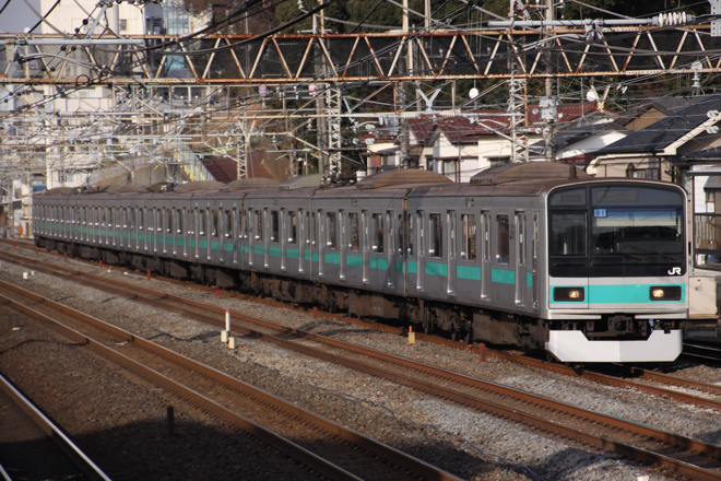 【JR東】209系1000番台マト81編成パンタ交換を松戸～金町間で撮影した写真