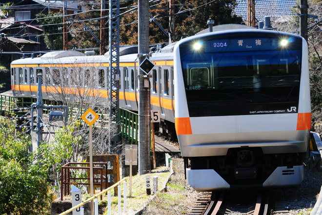【JR東】青梅梅祭り開催に伴う臨時列車運転を川井駅で撮影した写真