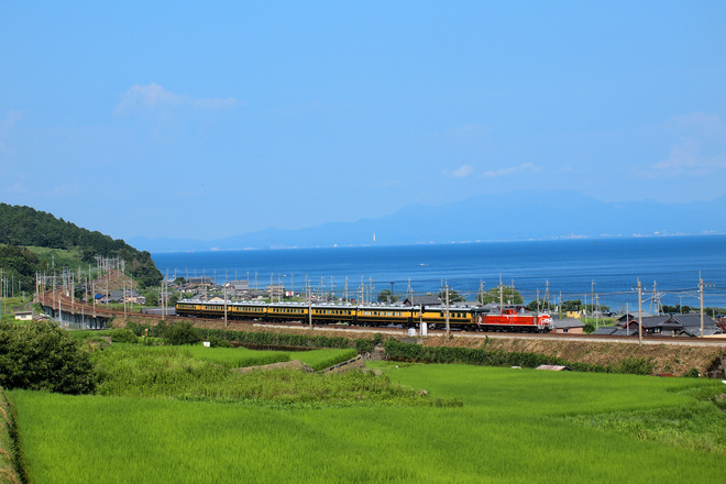 【JR西】湖西線40周年記念号・高島市民号運転を北小松～近江高島間で撮影した写真