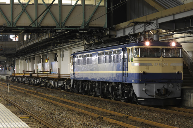【JR東】EF65-501牽引駒形工臨運転を高崎駅で撮影した写真