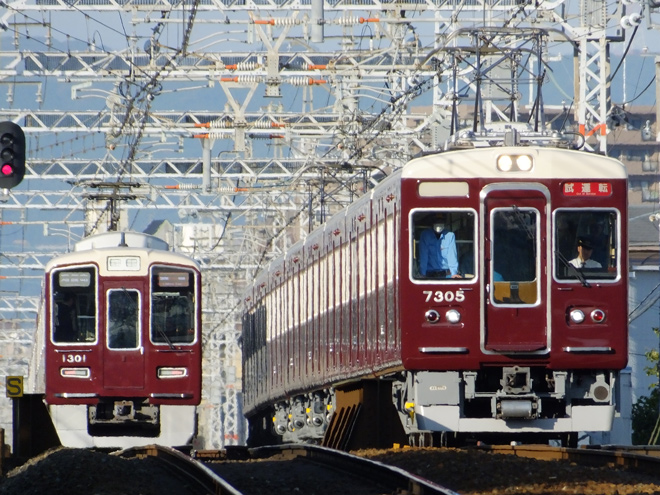 【阪急】7300系リニューアル編成7305F試運転を摂津市～正雀間で撮影した写真