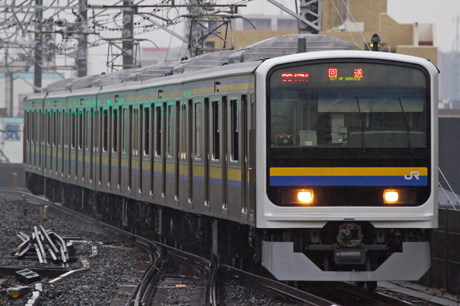 【JR東】209系2100番代マリC603編成OM出場を市川駅で撮影した写真