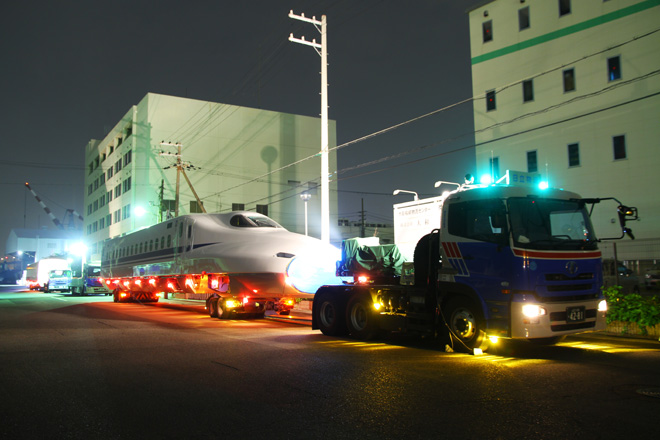 【JR海】N700系G21編成陸送を大阪市内で撮影した写真