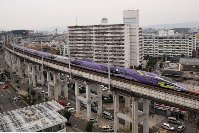 【JR西】500系「500 TYPE EVA」運行開始を新神戸～新大阪間で撮影した写真