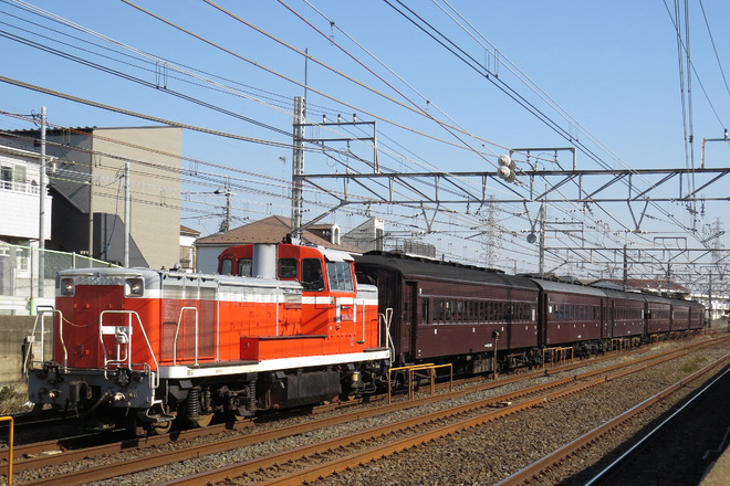 【JR東】旧型客車6両を幕張車両センターへ回送を稲毛～津田沼間で撮影した写真