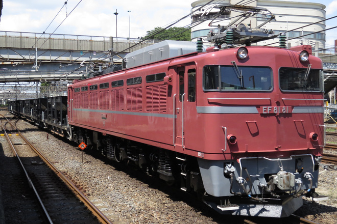【JR東】EF81-81牽引水戸工臨運転を松戸駅で撮影した写真