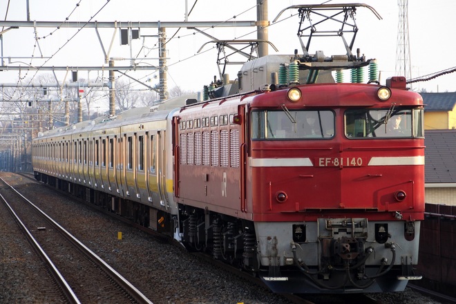 【JR東】E231系ミツB22編成7両 青森へ配給輸送を東松戸駅で撮影した写真