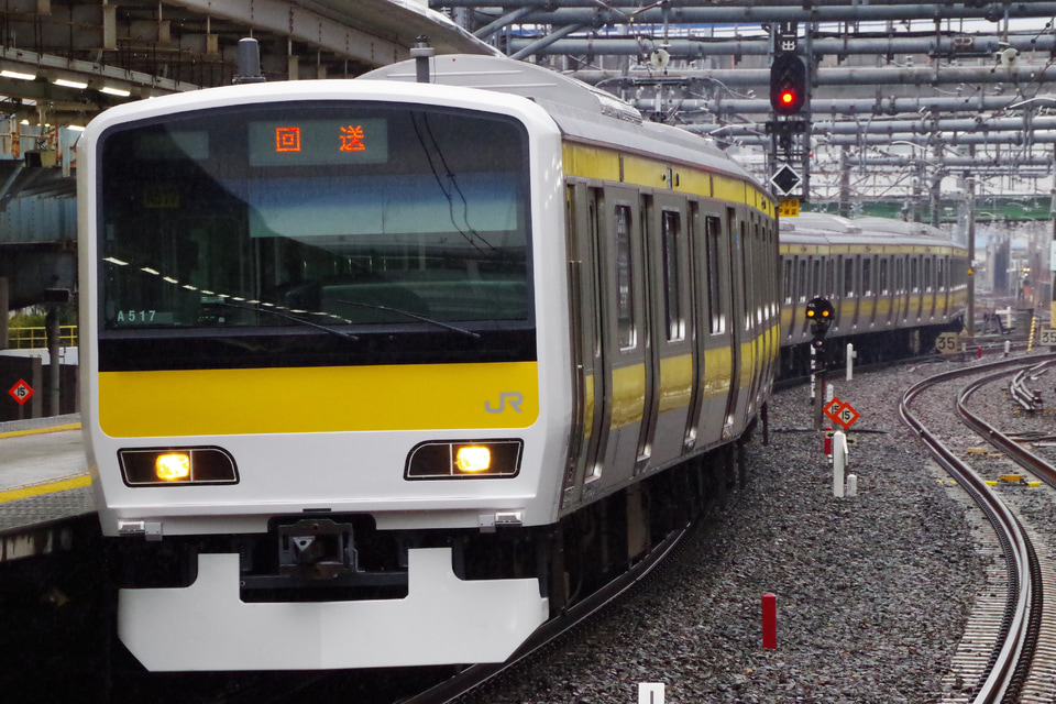 【JR東】E231系ミツA517編成東京総合車両センター出場の拡大写真