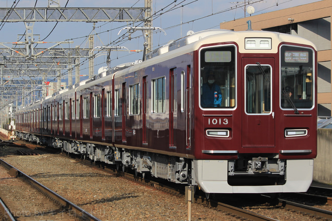 【阪急】1000系1013F新製試運転を茨木市駅で撮影した写真