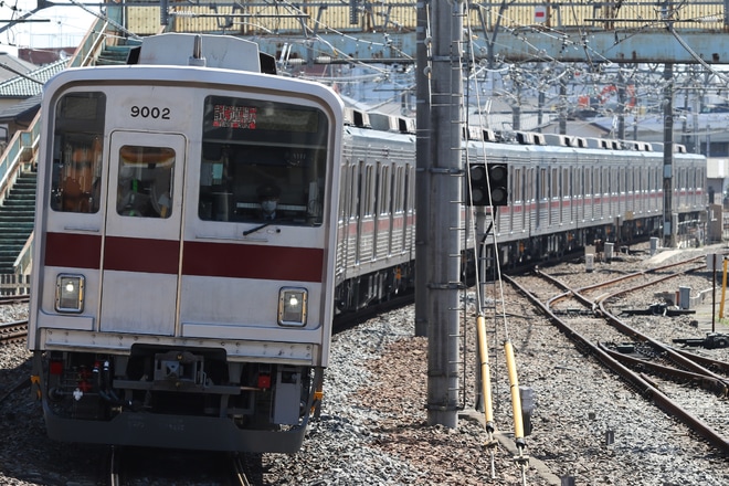 【東武】9000系9102F 出場試運転を坂戸駅で撮影した写真