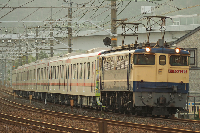【東武】70000系71711F甲種輸送を山崎～長岡京間で撮影した写真