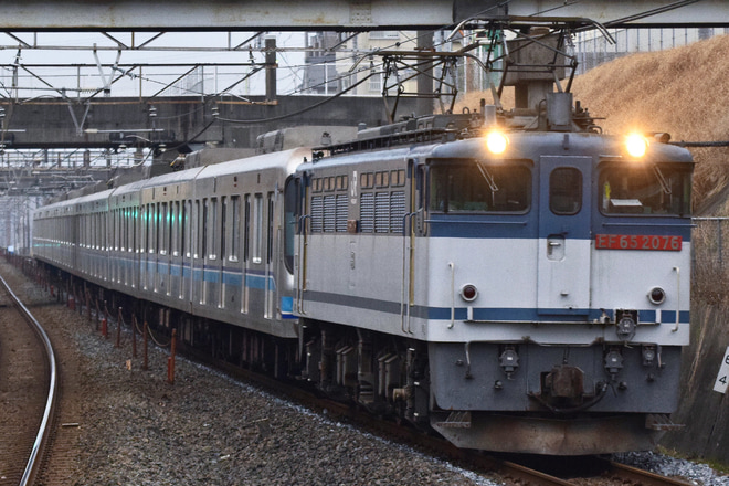 【メトロ】07系07-105F甲種輸送を東川口駅で撮影した写真