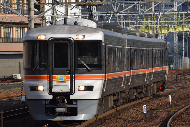 【JR海】373系F10編成使用の静岡DCオープニング号を熱田駅で撮影した写真
