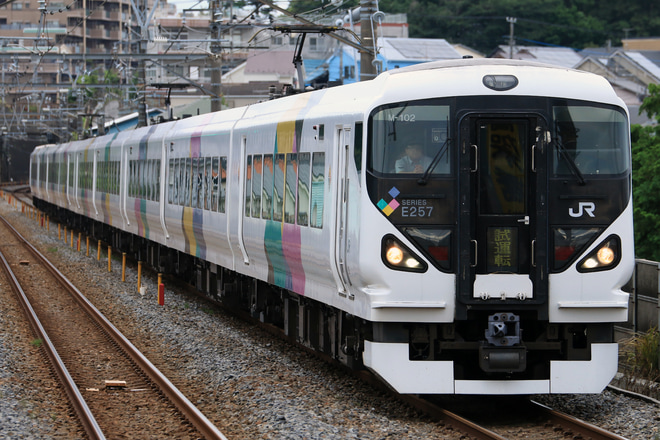 【JR東】E257系モトM-102編成使用試運転を新松戸駅で撮影した写真