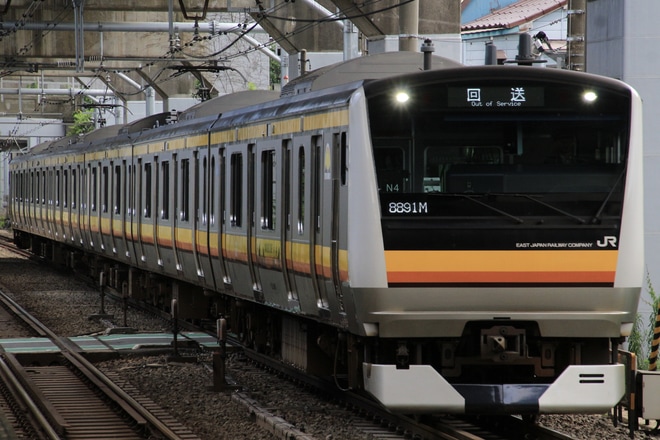 【JR東】E233系N4編成東京総合車両センター入場を西大井駅で撮影した写真