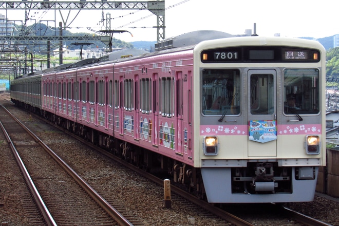 【京王】7000系7801F高幡不動へ返却を京王よみうりランド駅で撮影した写真