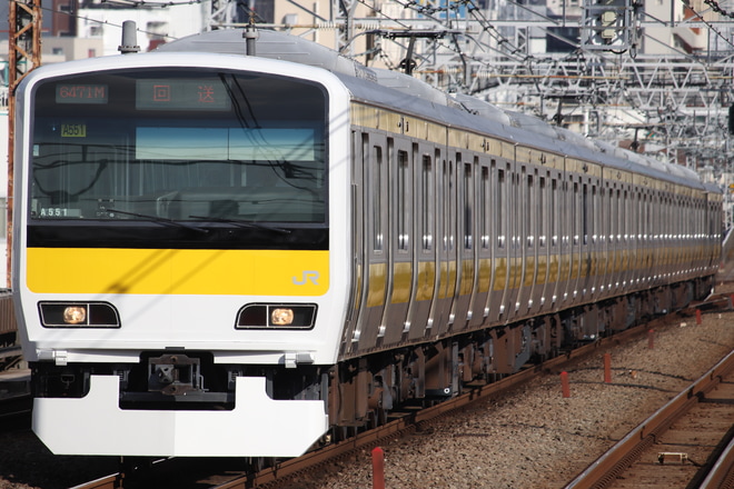 【JR東】E231系ミツA551編成 東京総合車両センター出場を阿佐ヶ谷駅で撮影した写真