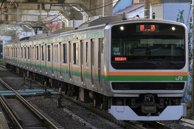 【JR東】E231系S-02編成東京総合車両センター入場回送を西大井駅で撮影した写真