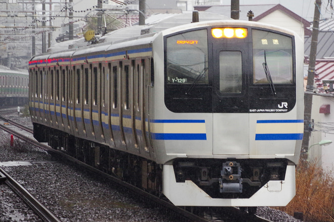 【JR東】E217系Y-129編成東京総合車両センター出場回送を西大井駅で撮影した写真